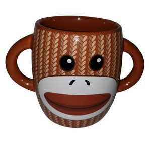 Galerie Candy Brand Sock Monkey Double Handle 4" Mug / Coffee Cup